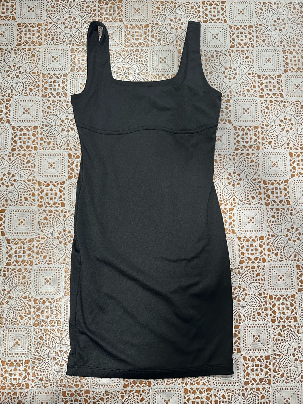 Forever 21 Black Square Neck Bodycon Mini Tank Dress Small